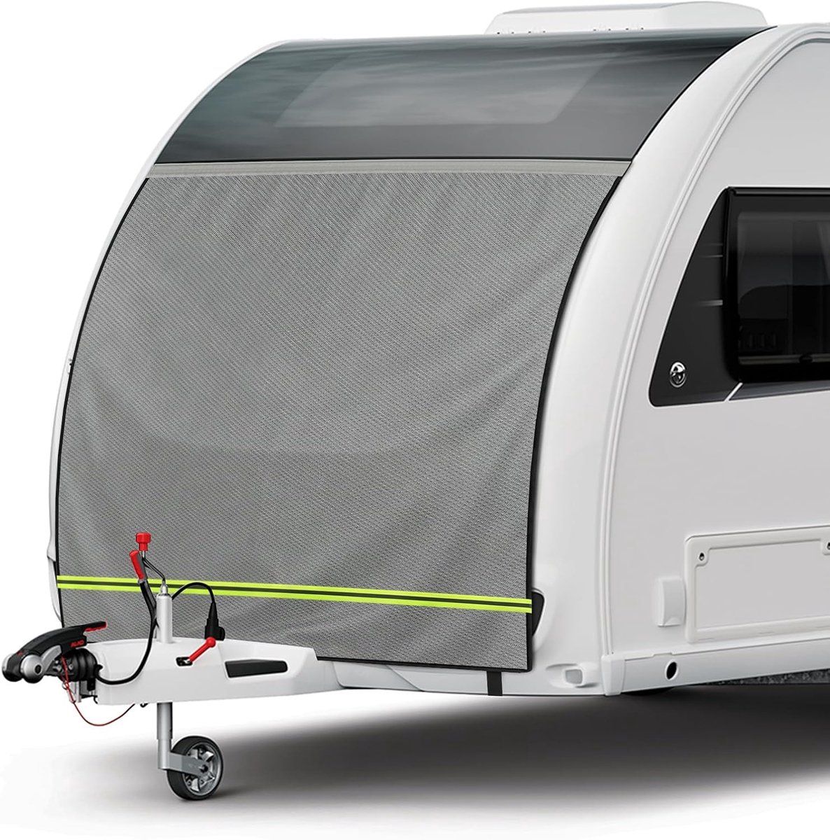bescherming tegen insecten voor caravans, 185 x 160 cm, met bies | Bugbeschermzeil voor caravans, luchtvoortent beschermhoes, winterbestendig en waterdicht, caravanafdekking, bugraam en gasbak