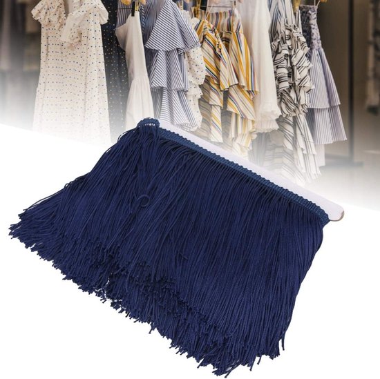 10yd 14cm Fringe Kwastje Polyester Kant Trim voor Naaien Toneelkostuums en Decoraties in 5 Kleuren (marineblauw) — afbeelding 4