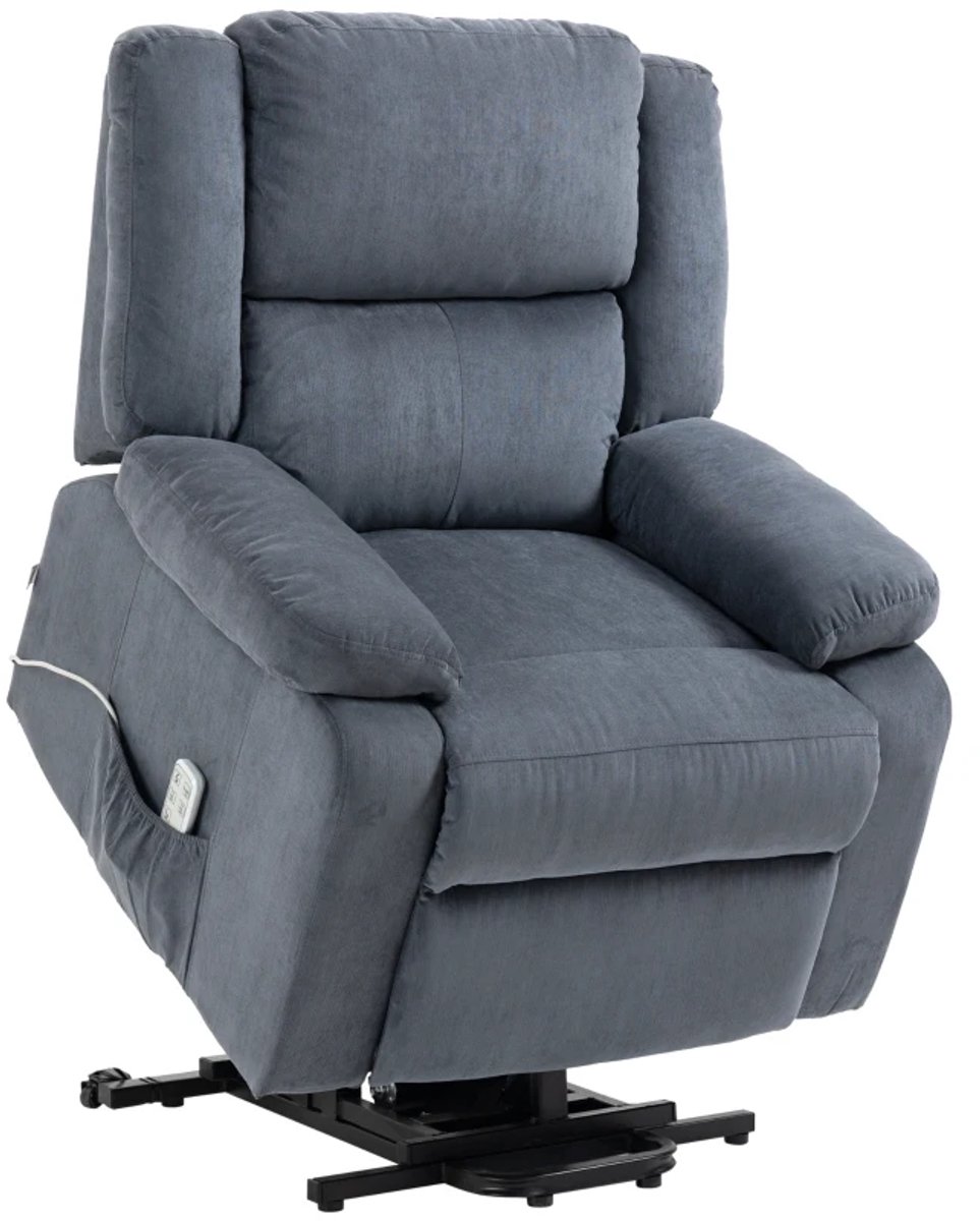 Sta op stoel elektrisch - Relaxfauteuil - Zetel - Stof - 1 persoons - Met armleuning - Zeer comfortabel - Elektrisch - Grijs