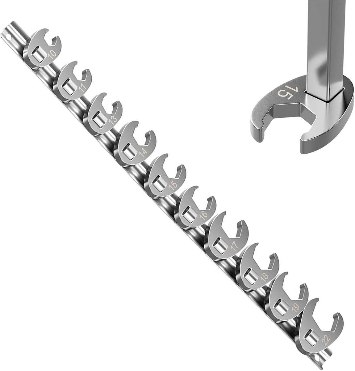 Steeksleutels 10-22 mm in ganzenpootvorm met 3/8" aandrijving voor werkplaats, voertuig reparatie