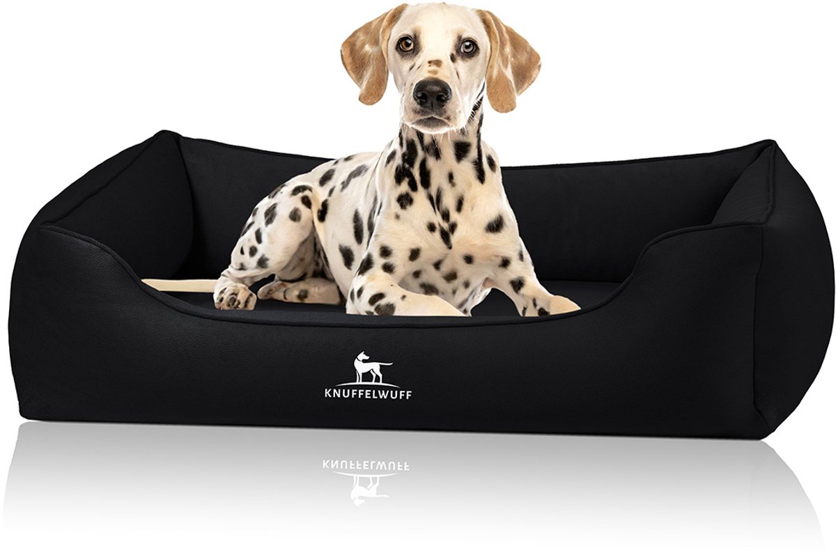 Knuffelwuff orthopädisches Hundebett Oliver aus pflegeleichtem Easy Clean Stoff in Wildlederoptik XXL Schwarz