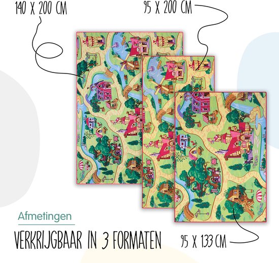 Carpet Studio Candy Town Speelkleed - Speelmat 95x200cm - Vloerkleed Kinderkamer - Anti-slip Speeltapijt - Verkeerskleed - Geel van Carpet Studio — afbeelding 2