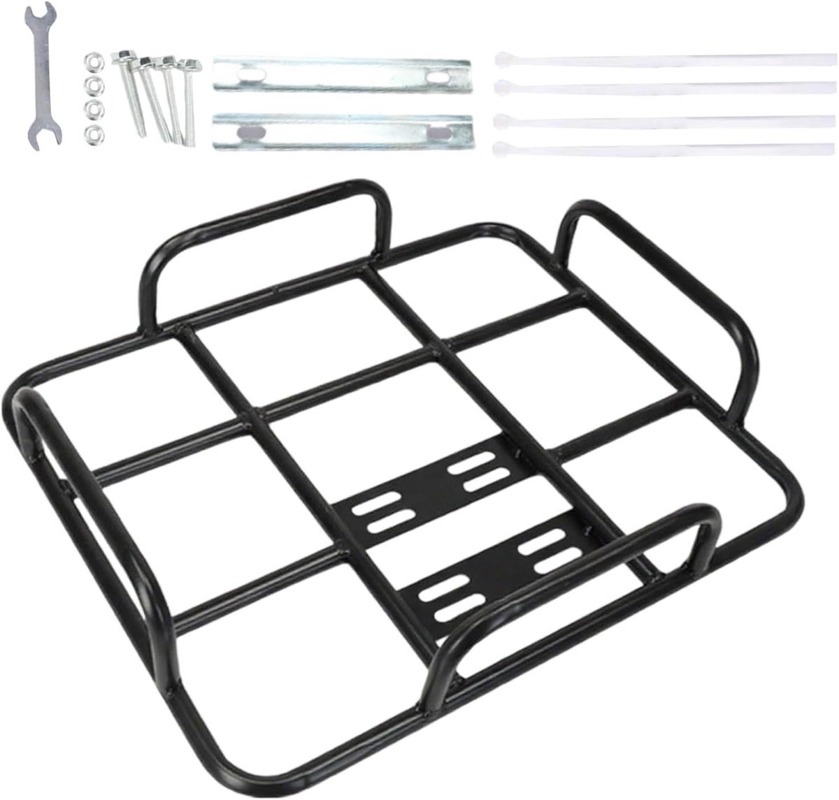 Fietsmand Achter - Bagagedrager Zadelbox - Vervoer Boodschappen - Massief Staal Constructie - 54 x 13 cm - Zwart