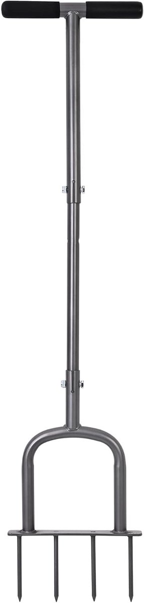 Handmatige Grondbeluchter - Tuinbeluchter - Bodem Verbeteren - Verstelbare Hoogte - 103 cm - Zwart