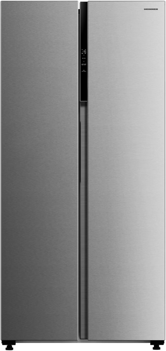 Heinner HSBS-M460NFINVXE++ American Side-by-Side Koelkast – 460 L – Total No Frost – Inverter Compressor – Energieklasse E – Touchbediening – Super Cooling – Super Freeze – Open-deur Alarm – Kinderslot – RVS – 5 Jaar Garantie