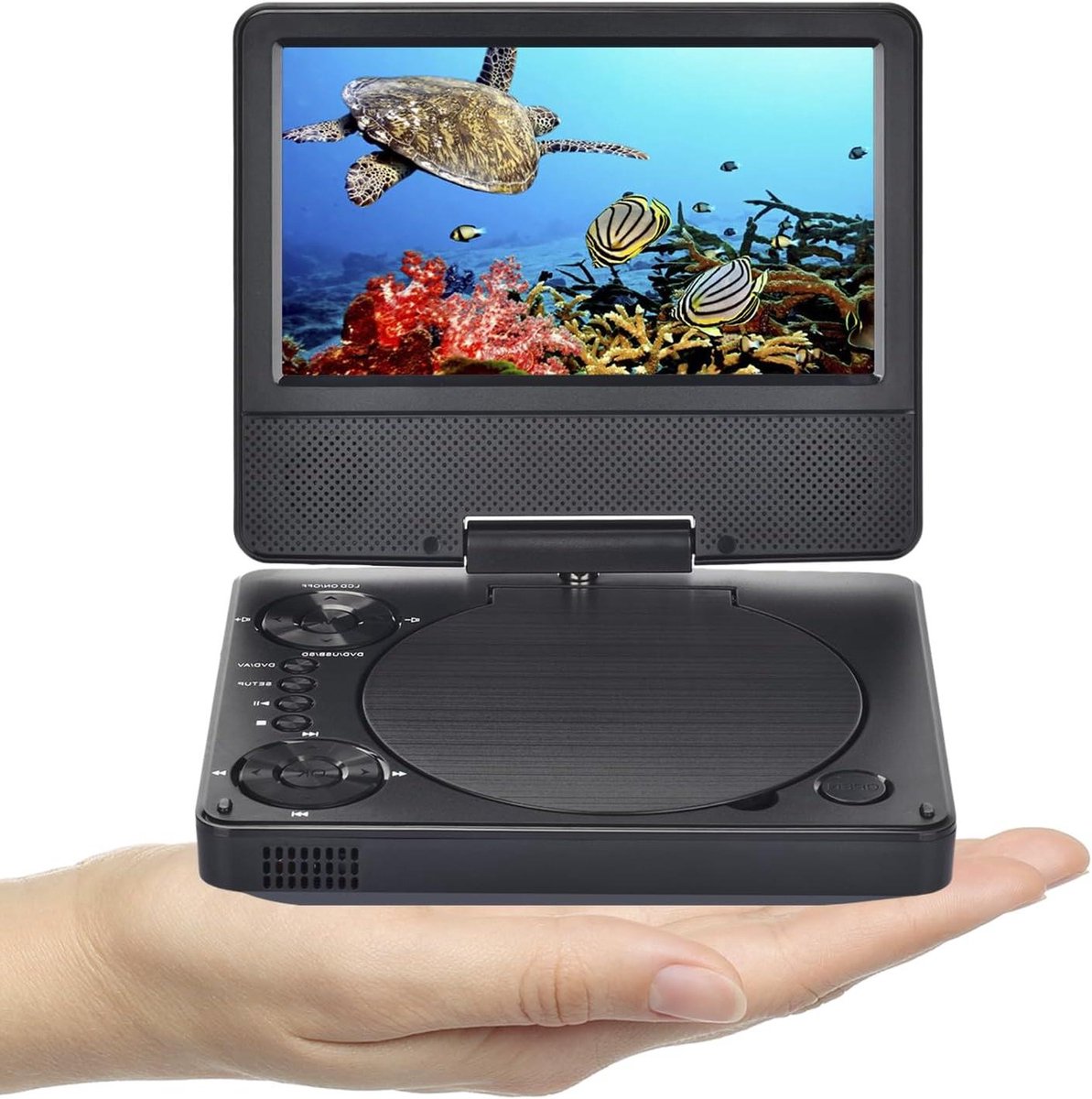 Draagbare DVD-speler - Auto DVD-speler Kinder DVD-speler - Films Kijken Onderweg - Draaibaar HD-scherm - 75 inch scherm - Zwart