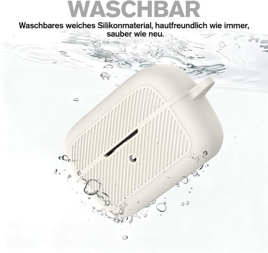 beschermhoes compatibel met Anker Soundcore C50i, inclusief sleutelhanger en reinigingsstift, schokbestendig, krasbestendig, volledige bescherming voor hoofdtelefoon (beige) — afbeelding 4