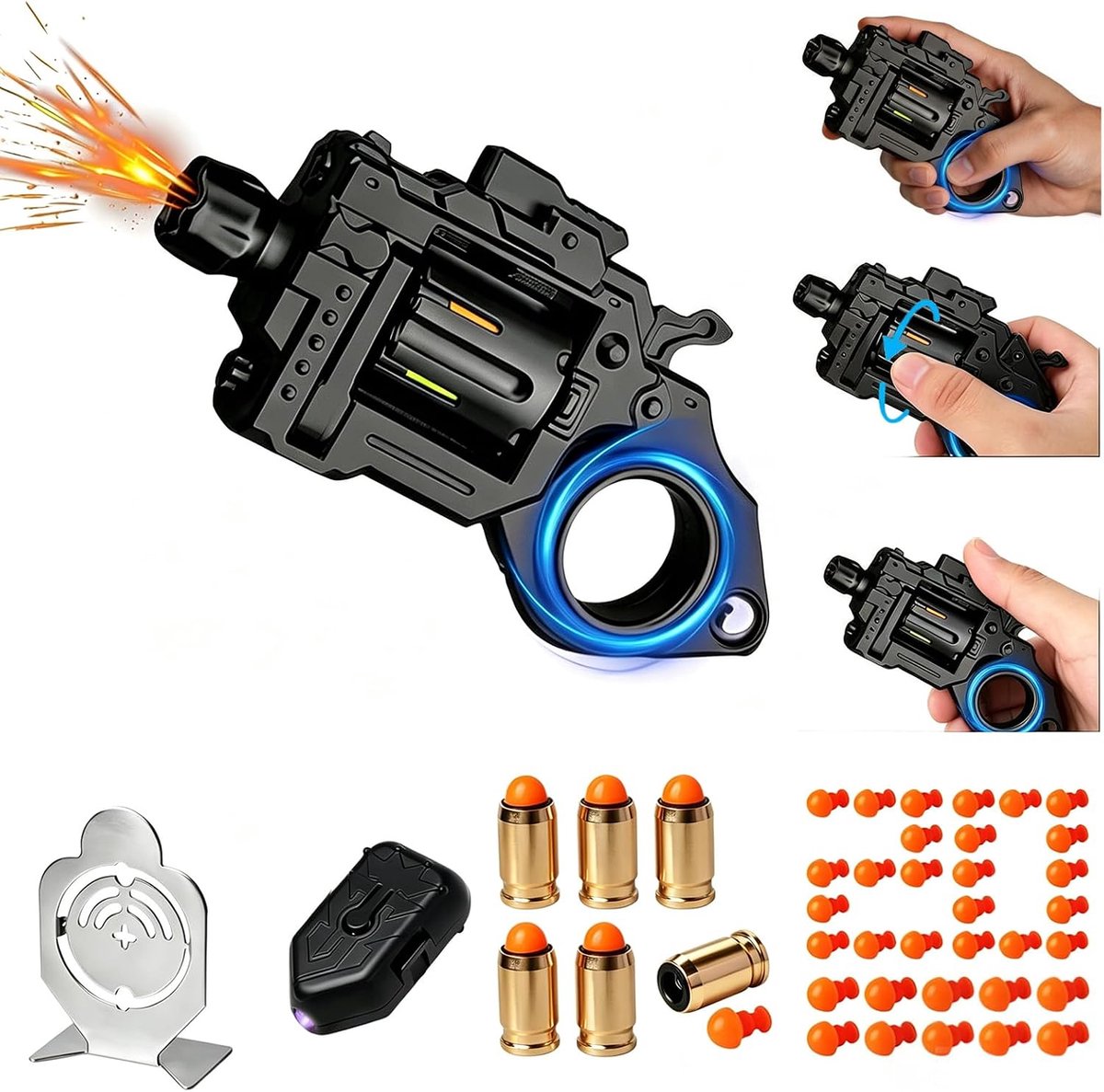 EDC speelgoedpistool, vingertoppen speelgoed, dual-mode transformatie, handapparaat voor volwassenen, anti-stress soft bullet guns speelgoed, voor het verminderen van stress en angst, meerdere
