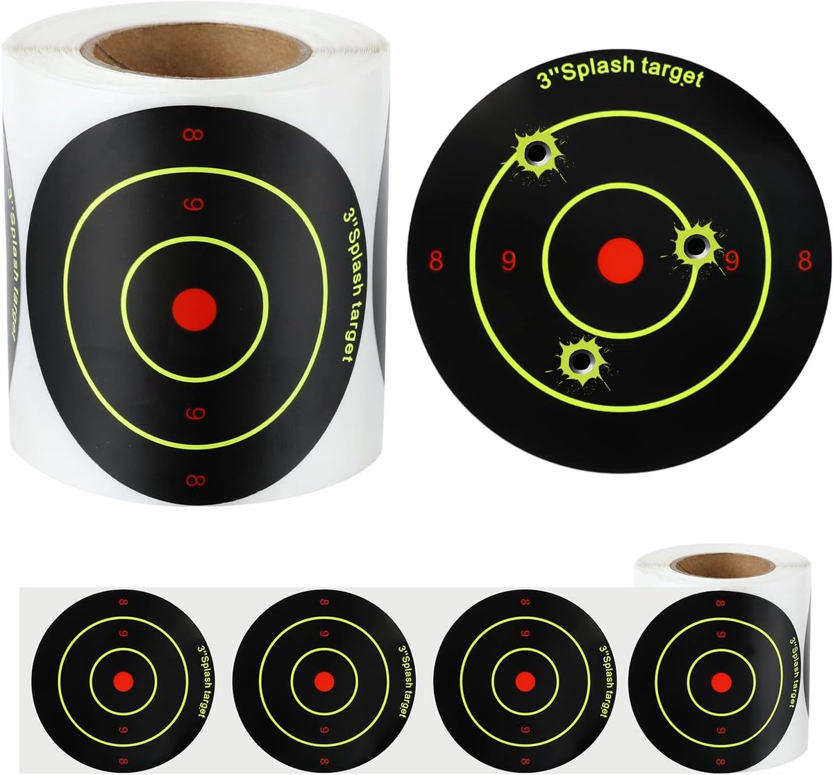 200 Schietdoel Stickers, 7,6cm Zelfklevende Splatter Doelen - Ronde Reactieve Papieren Stickers Voor Schietbaan