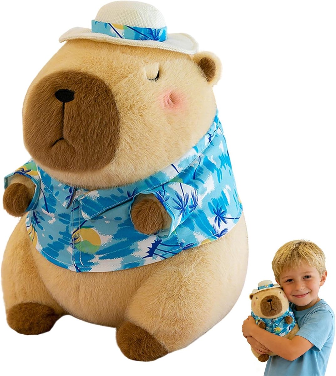 Pluche, Kleine Capybara Pluche, Schattige Kawaii Pluches, Pluche Cadeau Meisje, Jongen Speelgoed Doudou Capybaras, Squishy Dieren Pluche Capibara voor Jongens Meisjes (Bruin)