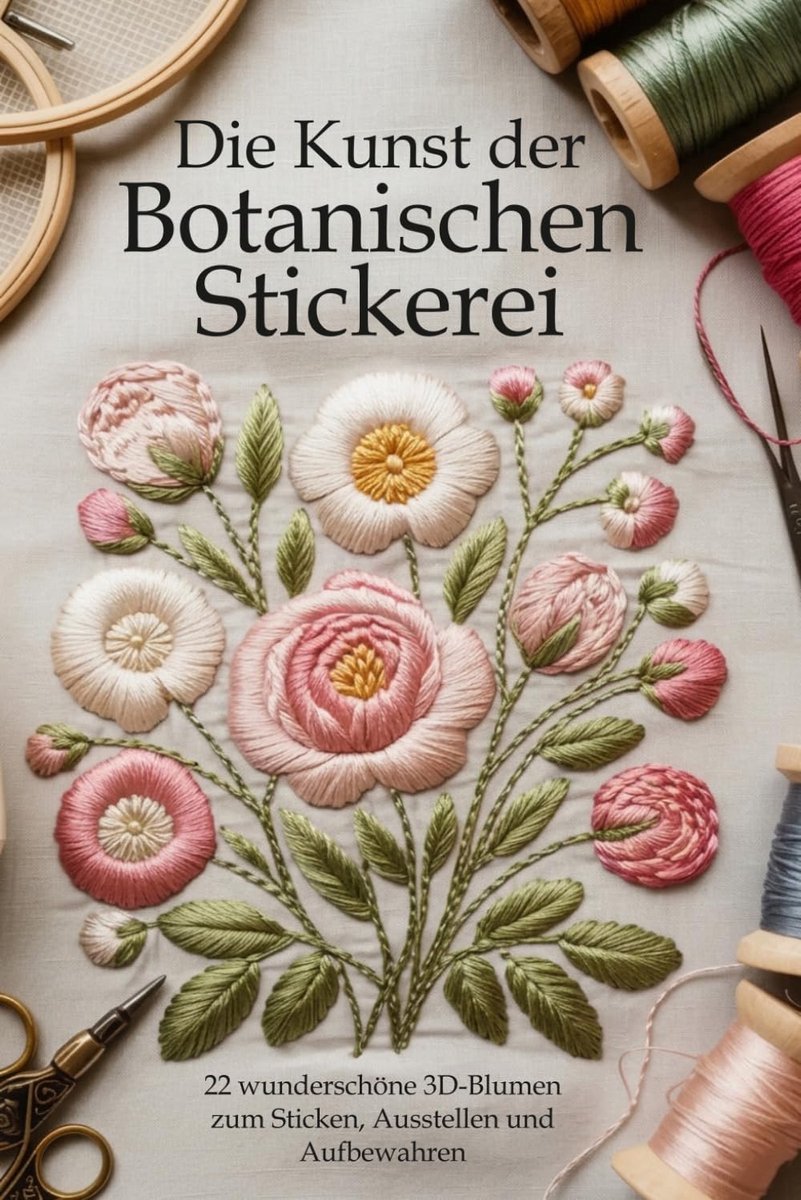 Kunst der Botanischen Stickerei: 22 wunderschöne 3D-Blumen zum Sticken, Ausstellen und Aufbewahren