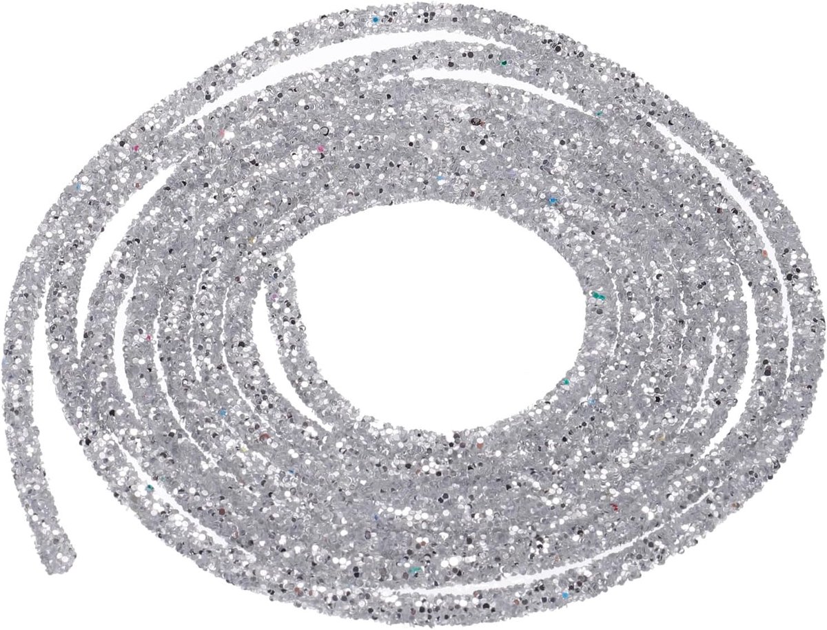 Pailletten Koord Pailletten Strass Buis Koord voor Knutselen Bruiloft Kleding Kostuum Kleding Schoenen Sieraden Accessoires Grijs Zilver