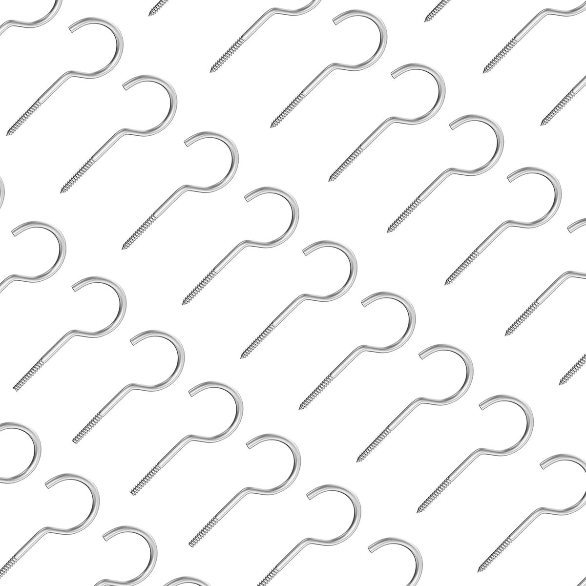 2.5x12mm C-vormige haakschroeven (pak van 50), bekerhaken, M2.5 oogschroef, muurhanger met open lus, inschroefbare zelftappende plafondbevestigingen voor led-verlichting, kerstversiering, planten