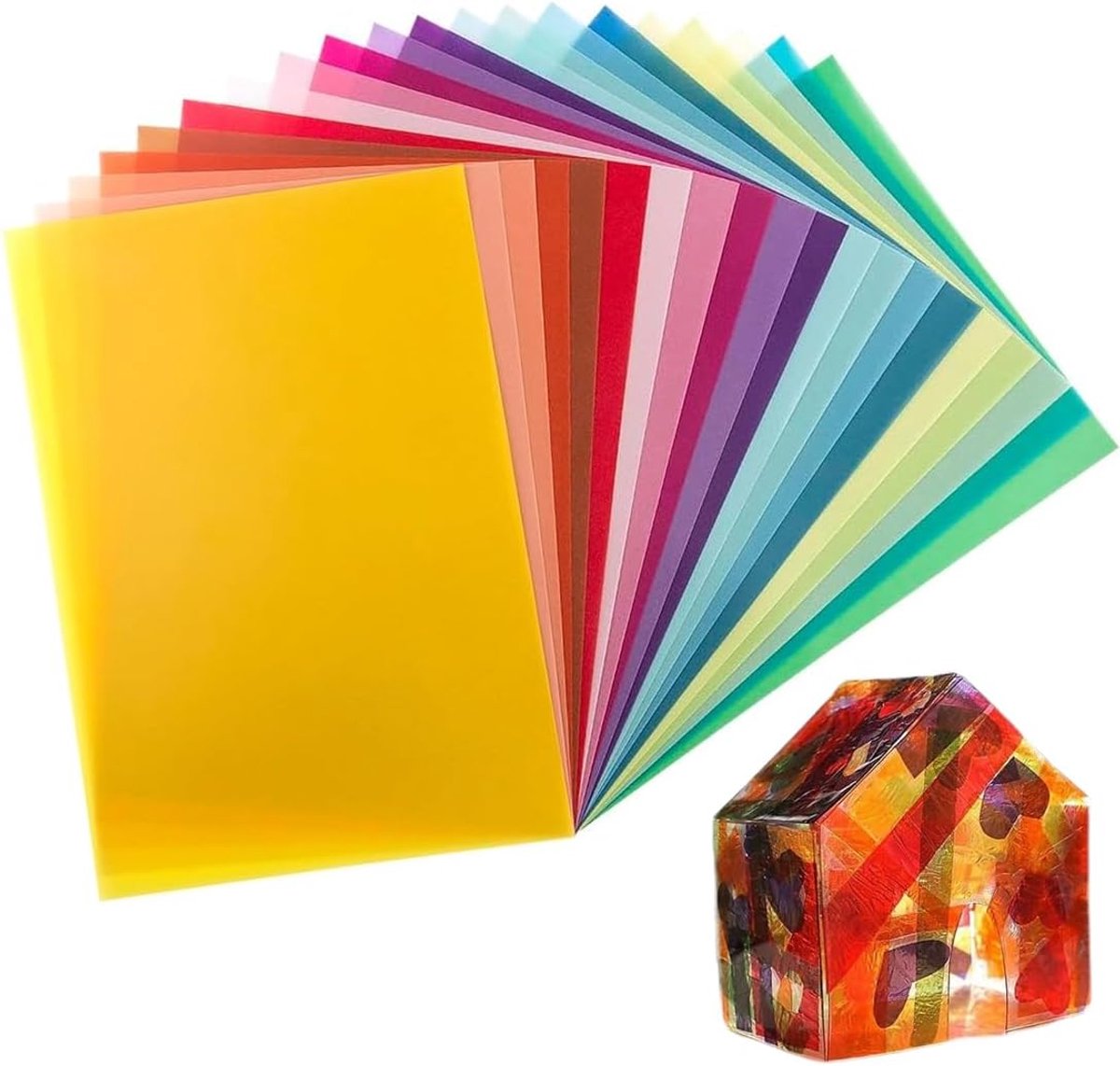 20 vellen glanzend papier, 100 g/m², kleurrijk, tracing papier A4, A4, voor tekenen, printen, lantaarns, handwerk (20 kleuren)