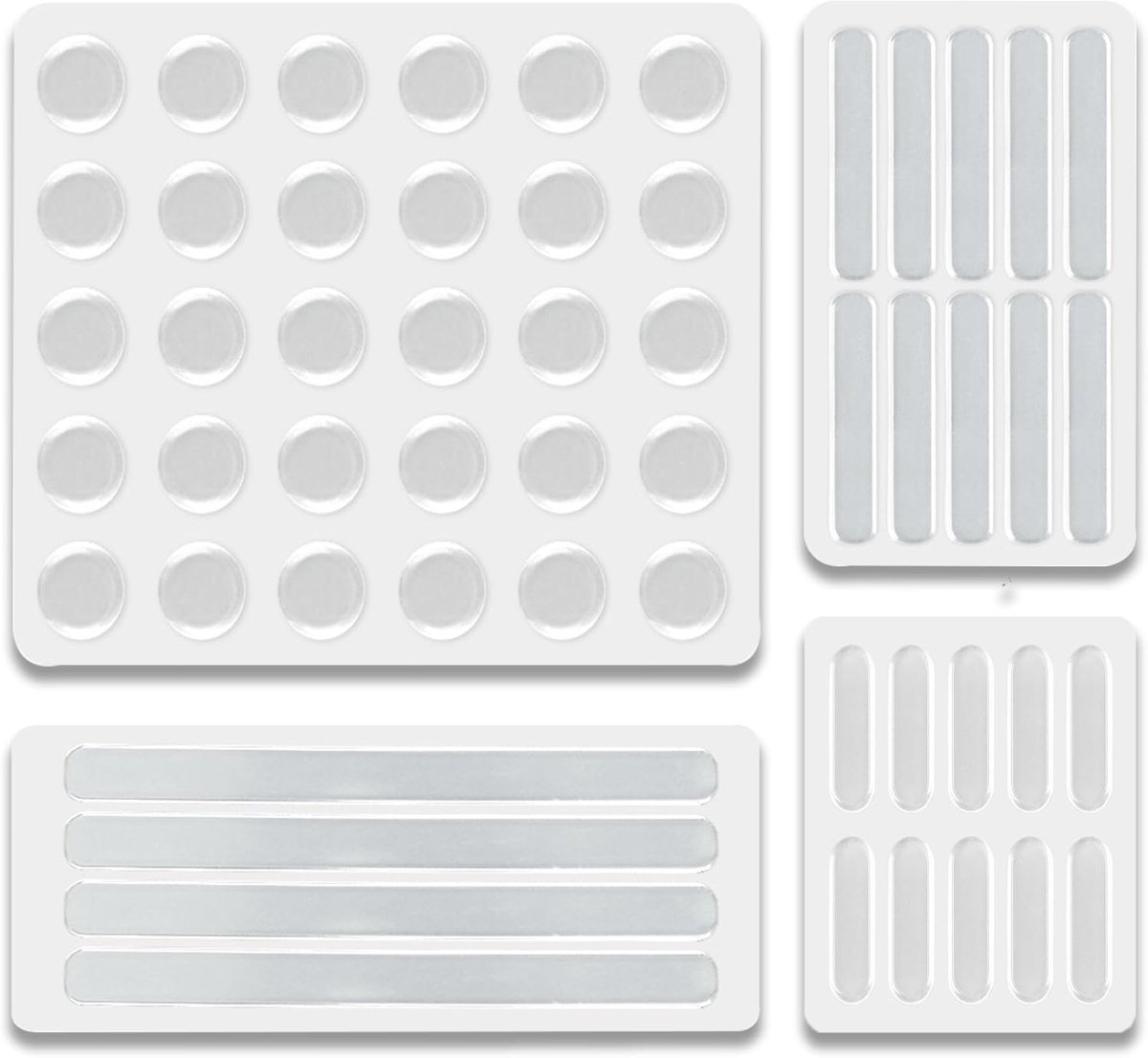 54 Stuks Transparante Zelfklevende Siliconen Dempers, 4 Maten Meubel Beschermingskussens voor Keukenkastjes, Anti-botsing Strips, Geluiddempend Antislip voor Lades, Glazen Tafels, Muren, Koelkasten