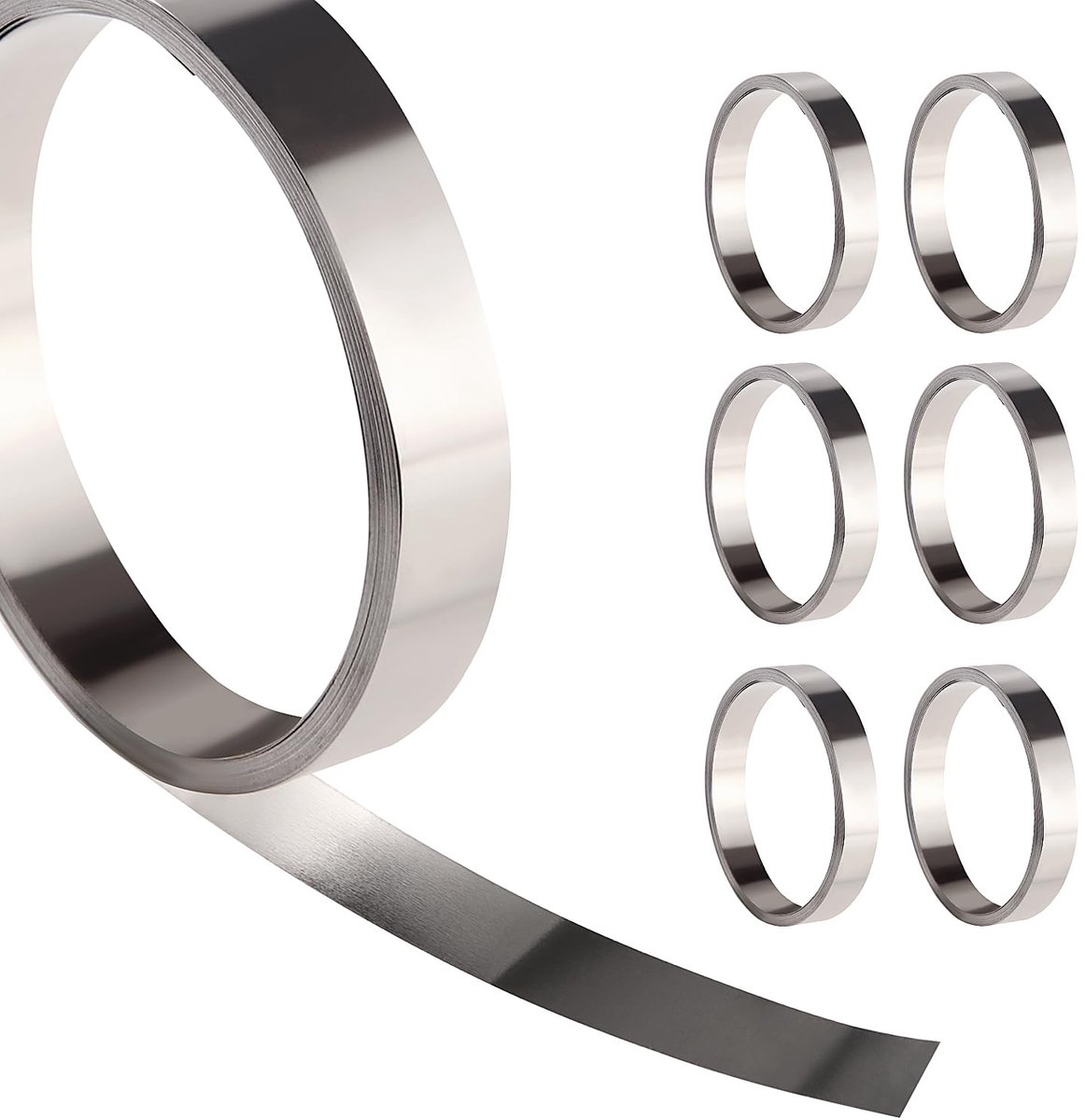 6 Stuks 3m Vernikkelde Stalen Strip, 0.1 * 8mm Nikkelstriptape voor Batterij, Nikkelstrip SolderenNikkelstrip Li-Po Batterij, voor Batterijpuntlassen