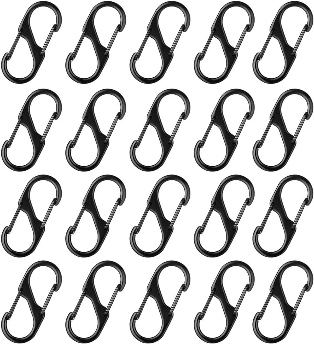 30 STKS S Dubbelzijdige Mini Karabijnhaak Clip Kleine Dubbele Draad Gate Karabijnhaken Sleutelhanger Sluiting Snap Haken Kleine Sleutelclips EDC Accessoires voor Outdoor Camping Vissen