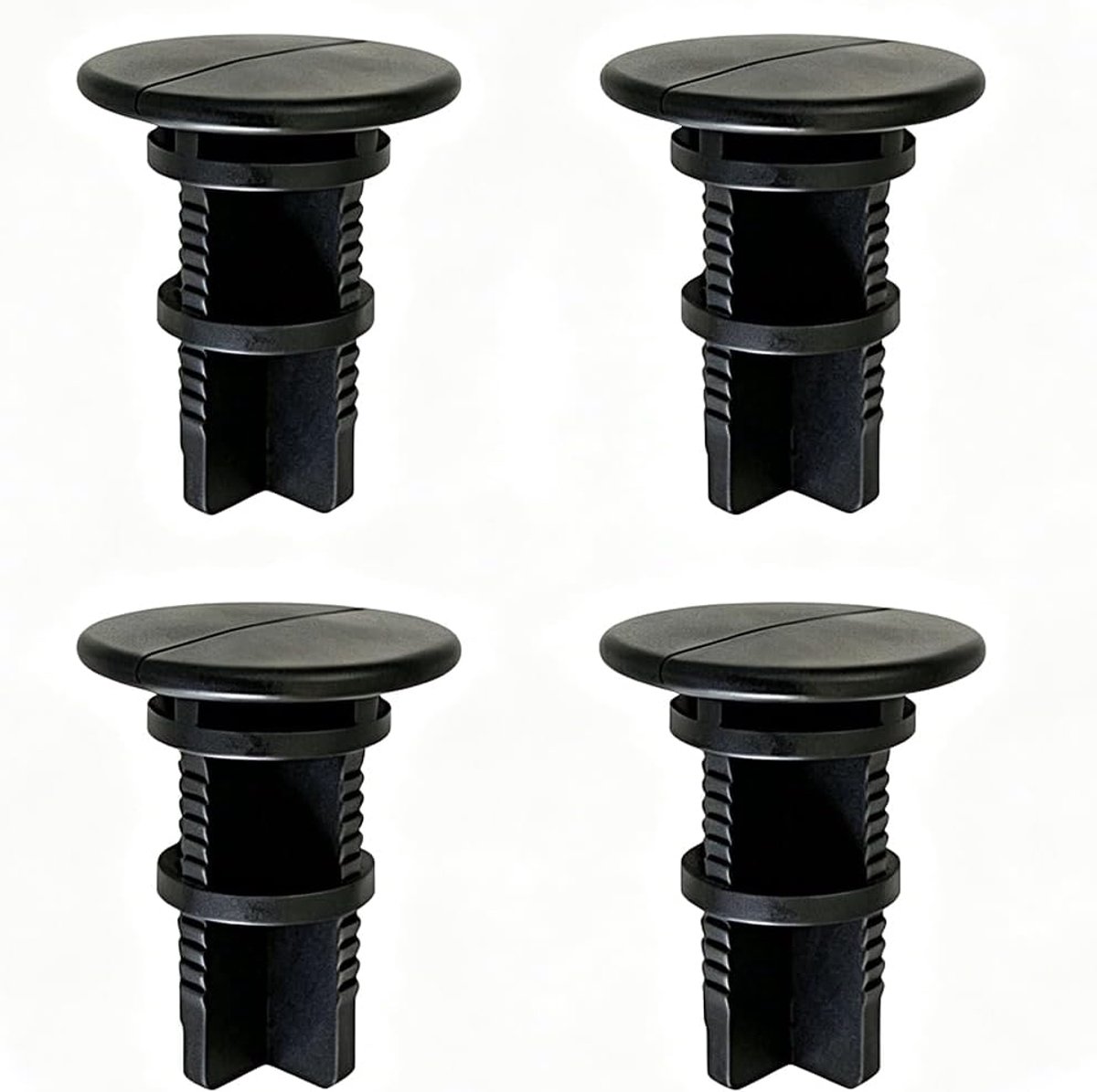 4 stuks scharnierpennen voor vuilniscontainerdeksel, universele bevestiging voor vuilnisbak van 240 liter, kunststof scharnierbouten, vuilniscontainerslot, accessoires, zwart, reserveonderdelen voor