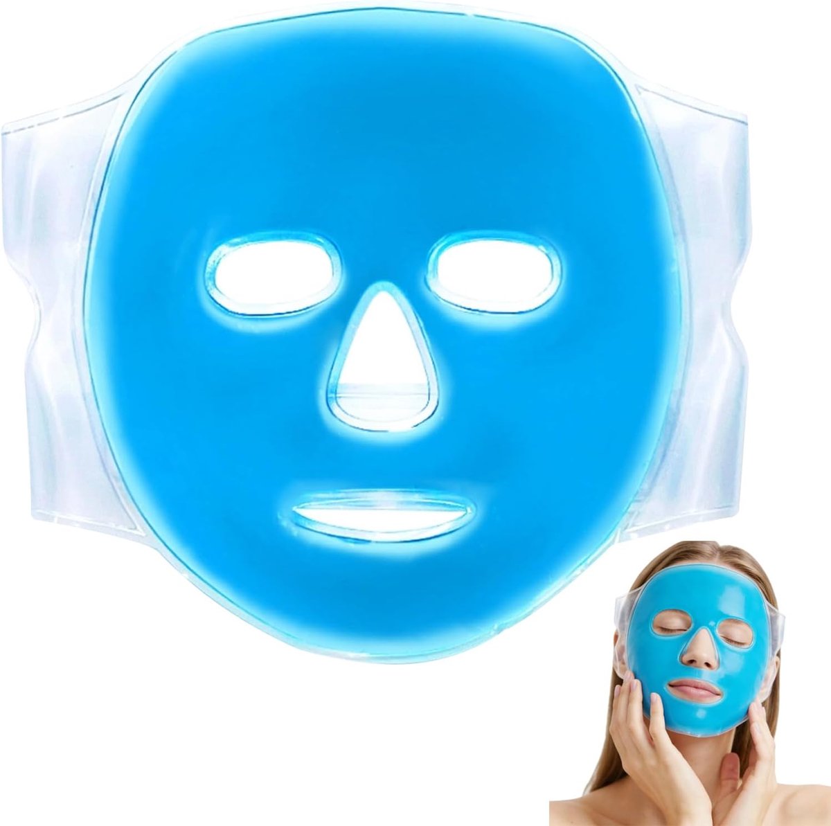 gezicht, koelmasker gezicht, koudecompressietherapie, fysische koeling, kalmerend gezichtsmasker, gel, zachte huidverzorging, geschikt voor elk dagelijks leven voor ontspanning