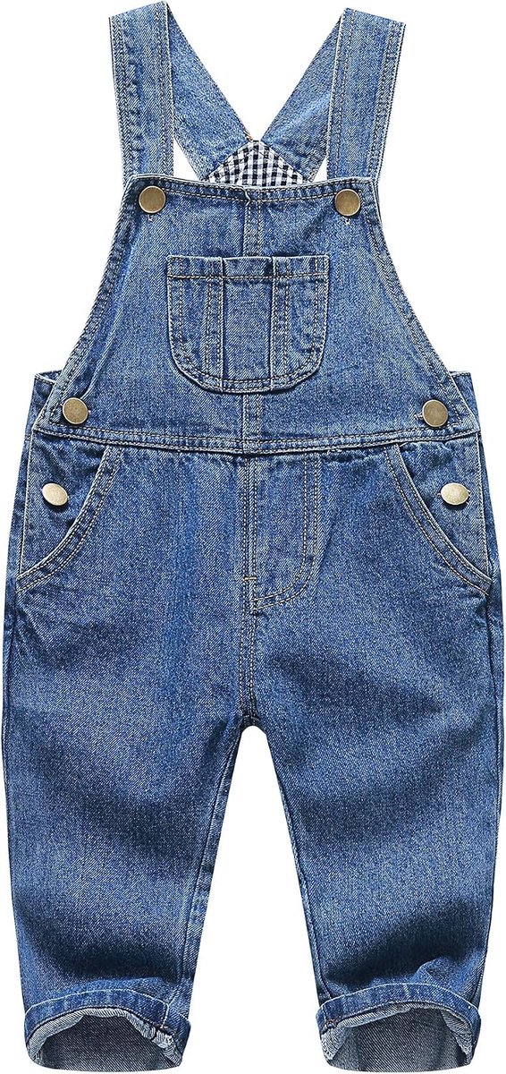 SPACE Baby & peuter verstelbare gescheurde mode jeans jumpsuit