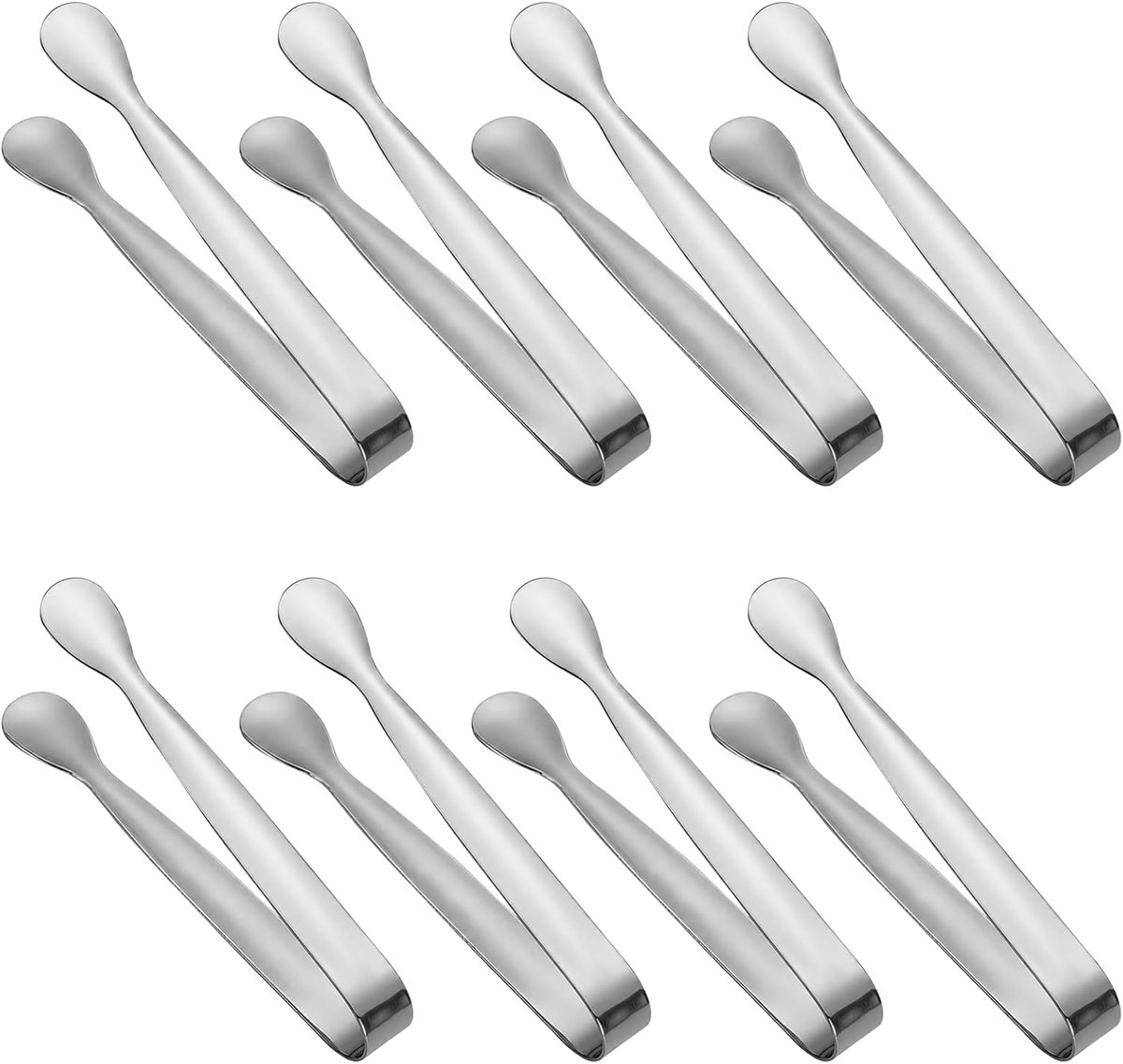 klein, 8 stuks mini-serveertangen, roestvrij staal, tang, candybar, koken en serveren voor koffie, keuken, bruiloft, bar, party, picknick