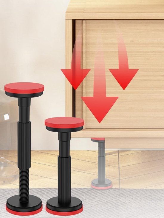 steunstang, verstelbaar steunsysteem, verstelbare steunstang, ondersteunt tot 200 kg, 18-45 cm, kasthefbeugel voor kast, bank, wastafel (2 stuks) — afbeelding 5