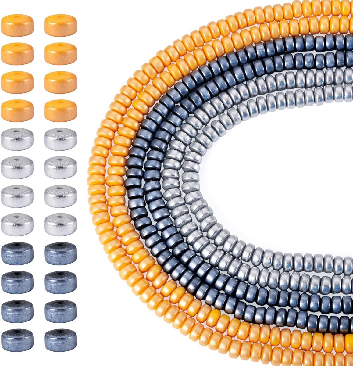 6 strengen handgemaakte polymeer klei kralen 6 mm platte ronde schijf geparelde Heishi kraal voor doe-het-zelf ambachtelijke armband oorbellen ketting sieraden maken, gat: 1,4-1,6 mm