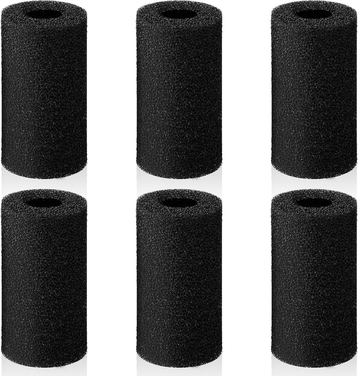 6 stuks aquariumfilterspons, kleine zwarte voorfilterspons voor aquarium, garnalen broedvis aquariumtank filteraccessoires, pomp voorfilter spons vervangende schuimhoezen (8,1 x 4,1 cm, 2,0