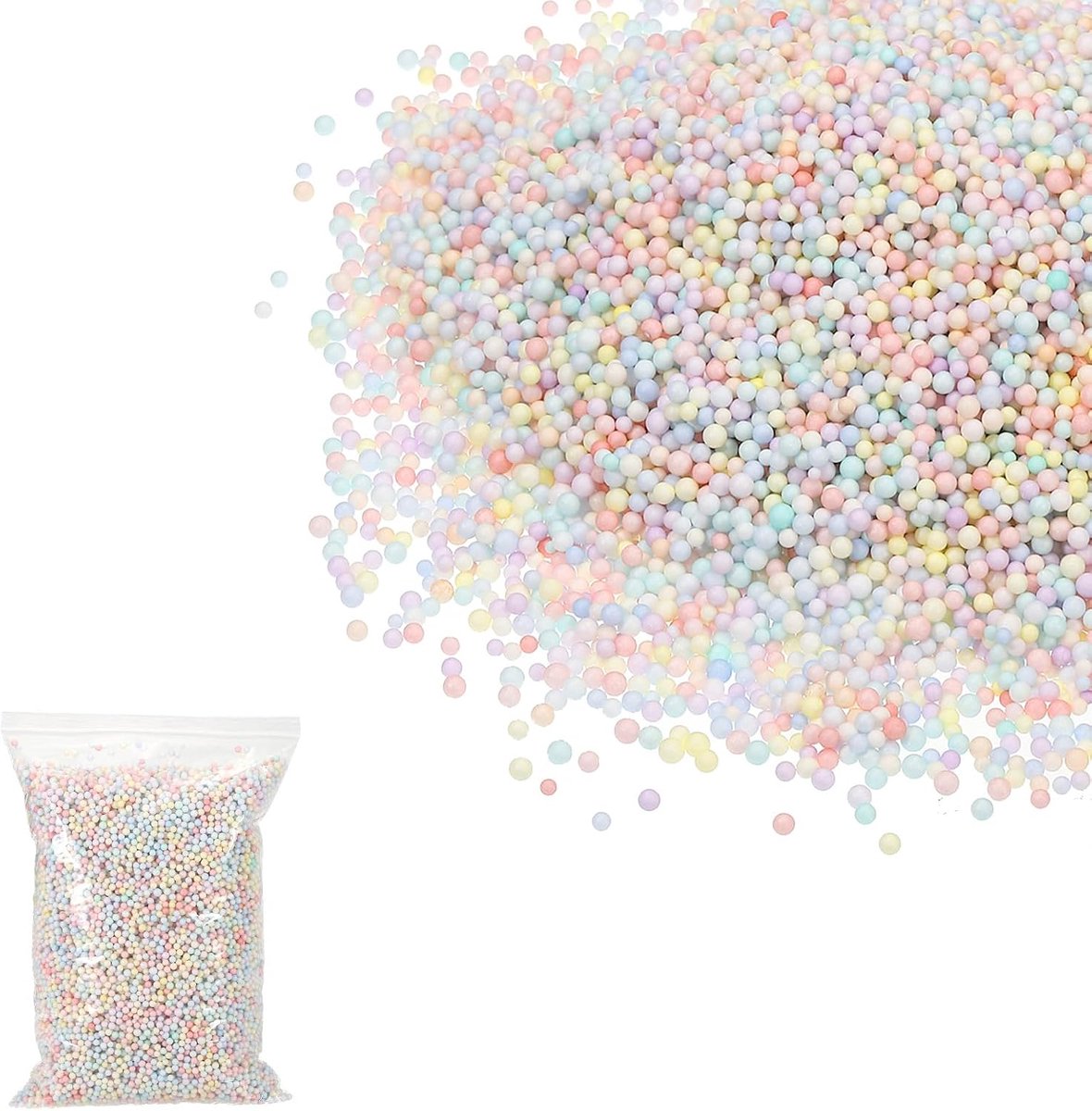 Schuimkralen, 2-3 mm schuimballen, mini-kleine schuimballen, polystyreenkralen voor doe-het-zelf knutselbenodigdheden, bruiloftsfeestdecoratie, kunst, zelfgemaakt, meerkleurig
