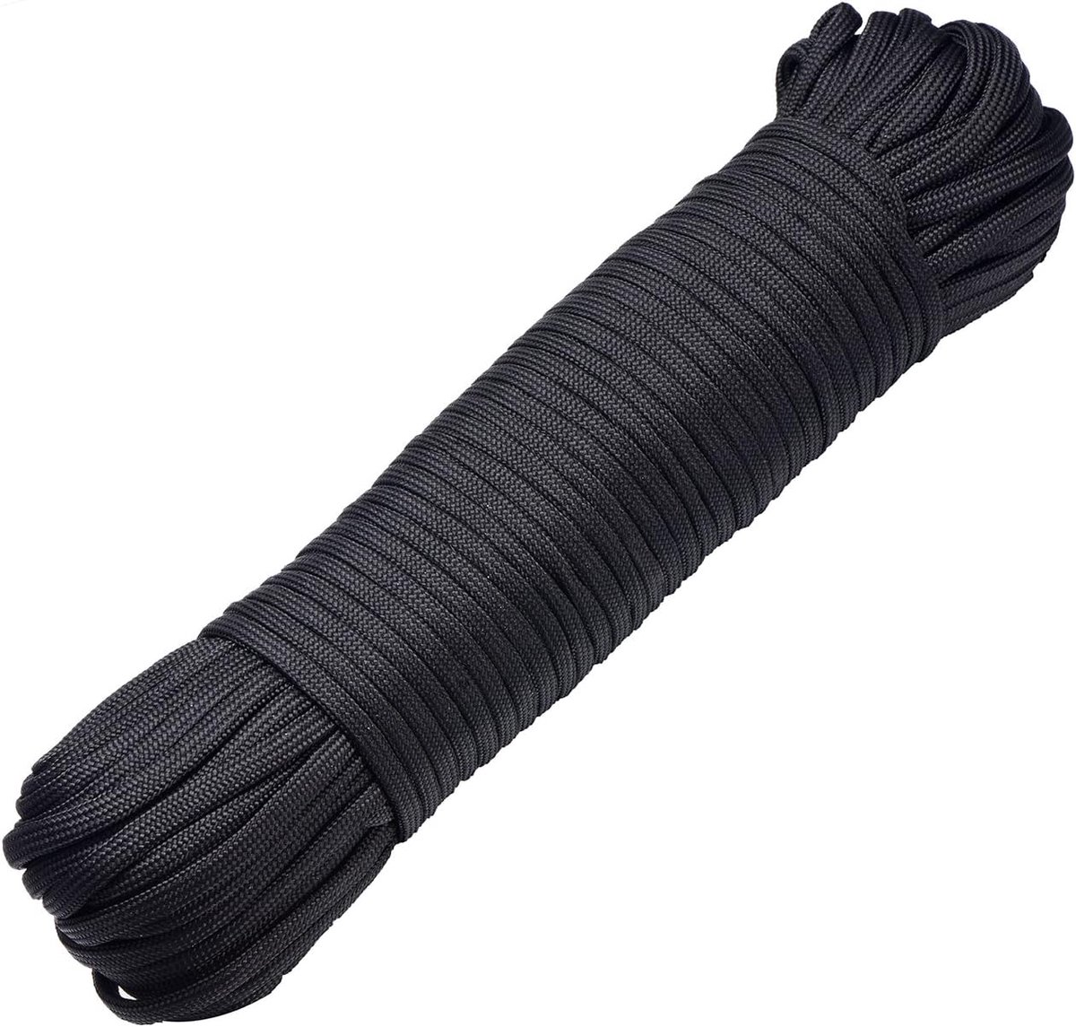 30 meter lang textieltape nylon koord paracordtouw survivaltape voor knutselen en voor outdoor campingactiviteiten 4 mm - 7 draden zwart