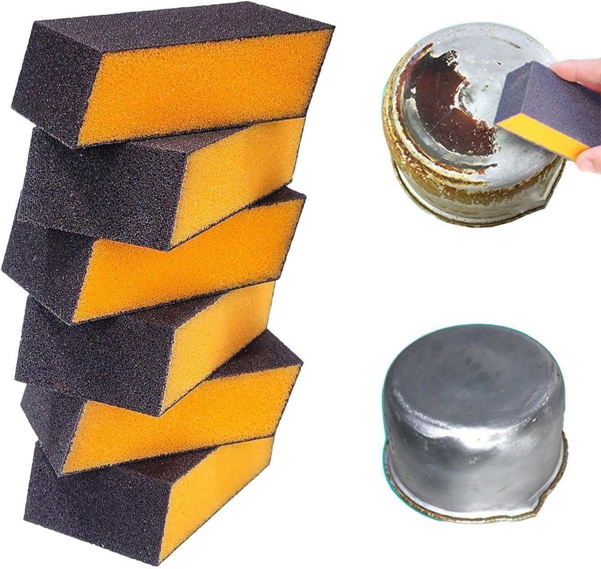 Emmerg Schoonmaakspons 6 Stuks Multifunctionele Emery Gum | Sponzen Schoonmaak Gum voor Badkamer Douche Tegel Voegen Oven Kookplaat Grill BBQ Kookgerei Gootsteen