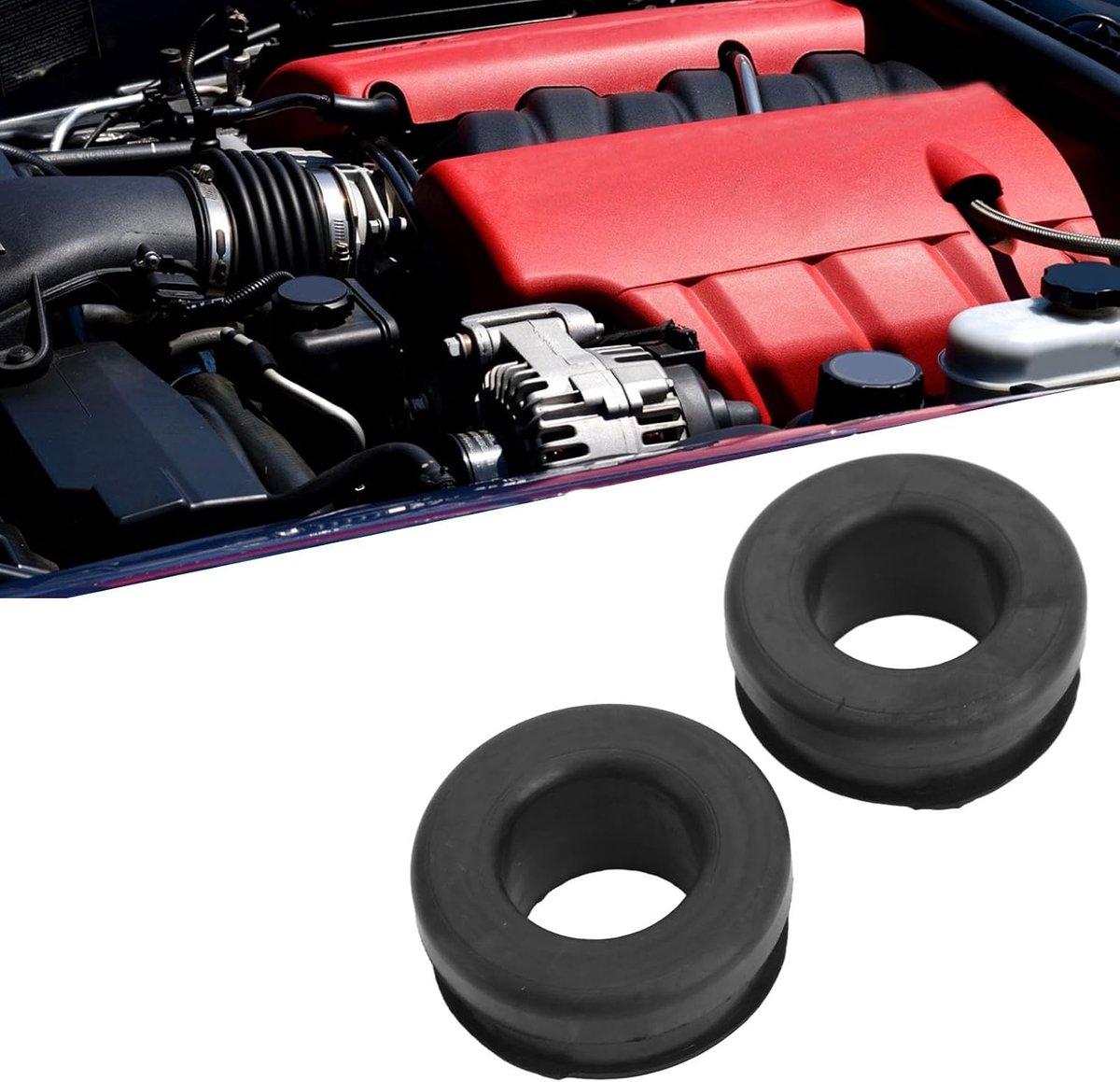 2 Stuks Rubberen PCV-klepdoorvoerringen, Compatibel met SBC SBF 350 A96-motor, PCV-ontluchtingspakkingen