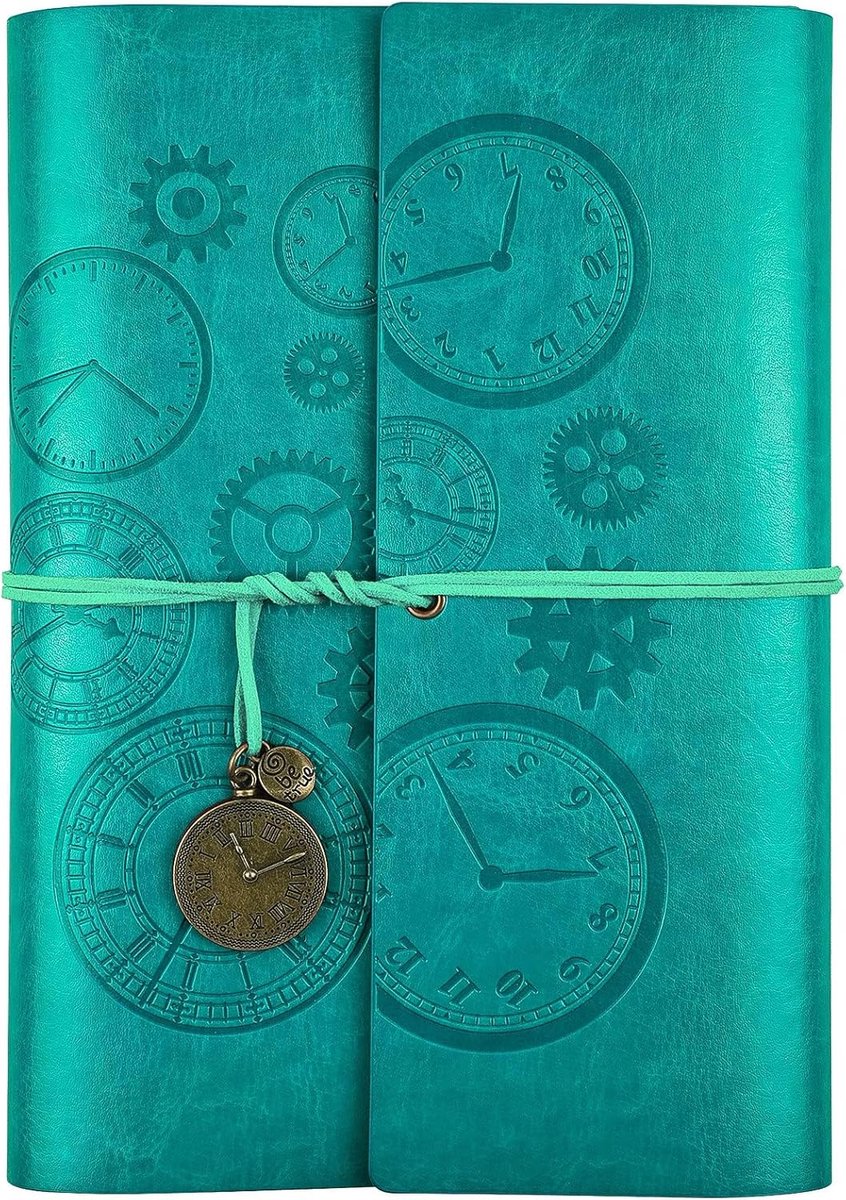 Lederen schrijfjournal, navulbaar notitieboek met gelinieerde pagina's, vintage reizigersnotiteboek, cadeau voor mannen en vrouwen, 23,1 x 16,5 cm (A5, blauw