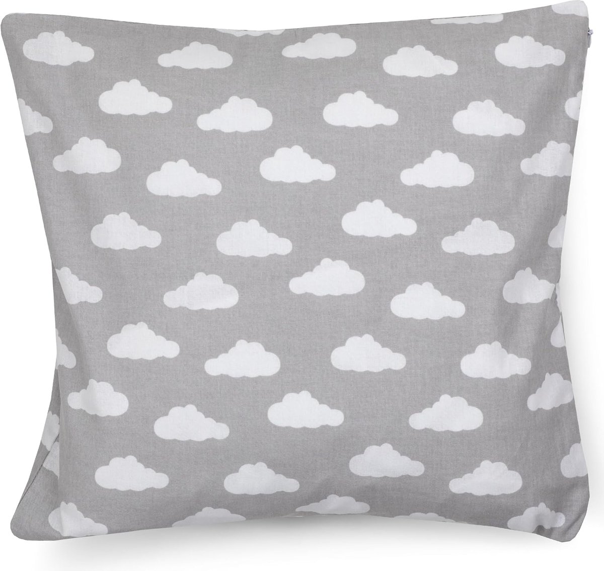 Kussensloop voor kinderen, 40 x 40 cm, van 100% katoen, kussenovertrek voor jongens en meisjes, Öko-Tex-standaard 100, met ritssluiting, wolken