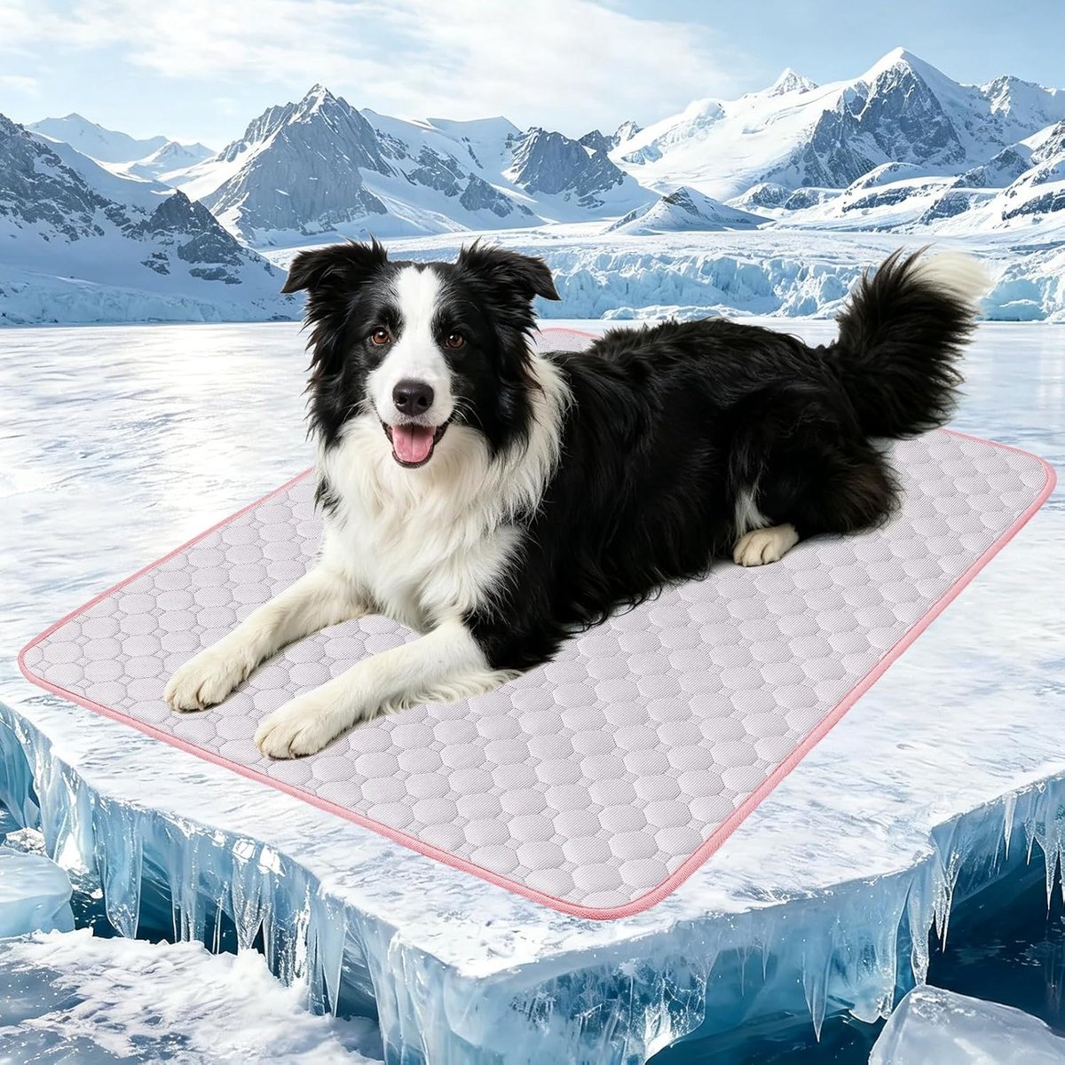 Koelmat voor honden, zelfkoelende huisdiermat, wasbaar, hondenmat, zomer, voor bank, kist, kooi, nest (roze, XL (100 x 70 cm)