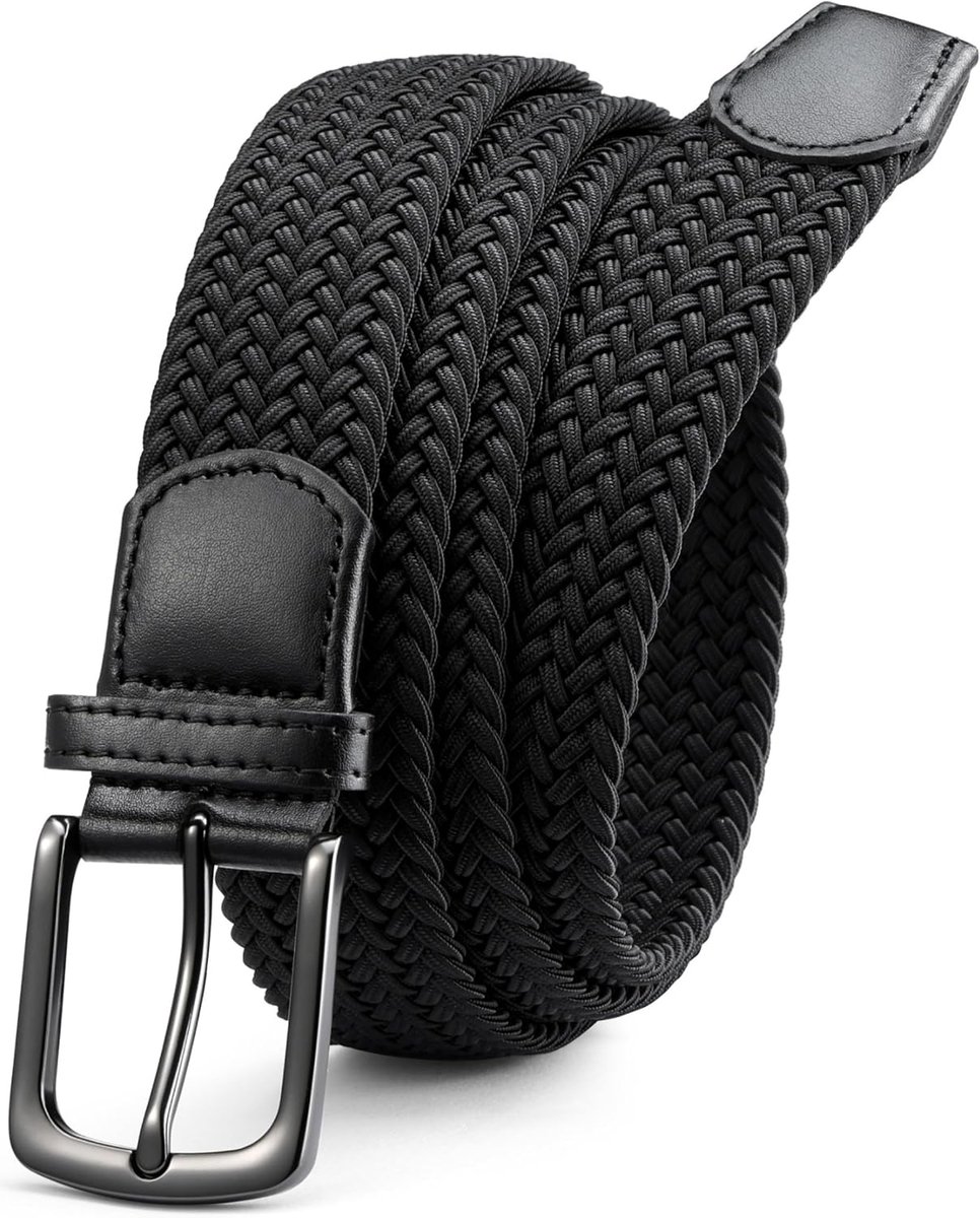Elastische Herenriem, 35mm Gevlochten Riem Zonder Gaten, Robuuste Constructie en Gemakkelijk te Bewegen