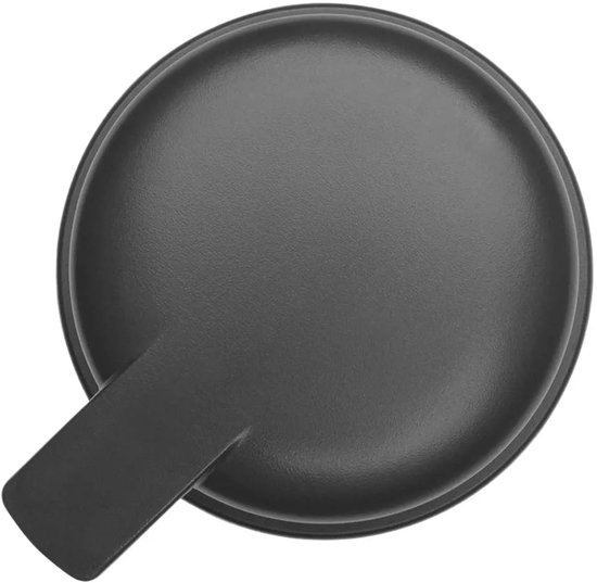 Bovenaanzicht van een donkergrijze zeepdispenser met ronde pompdop.