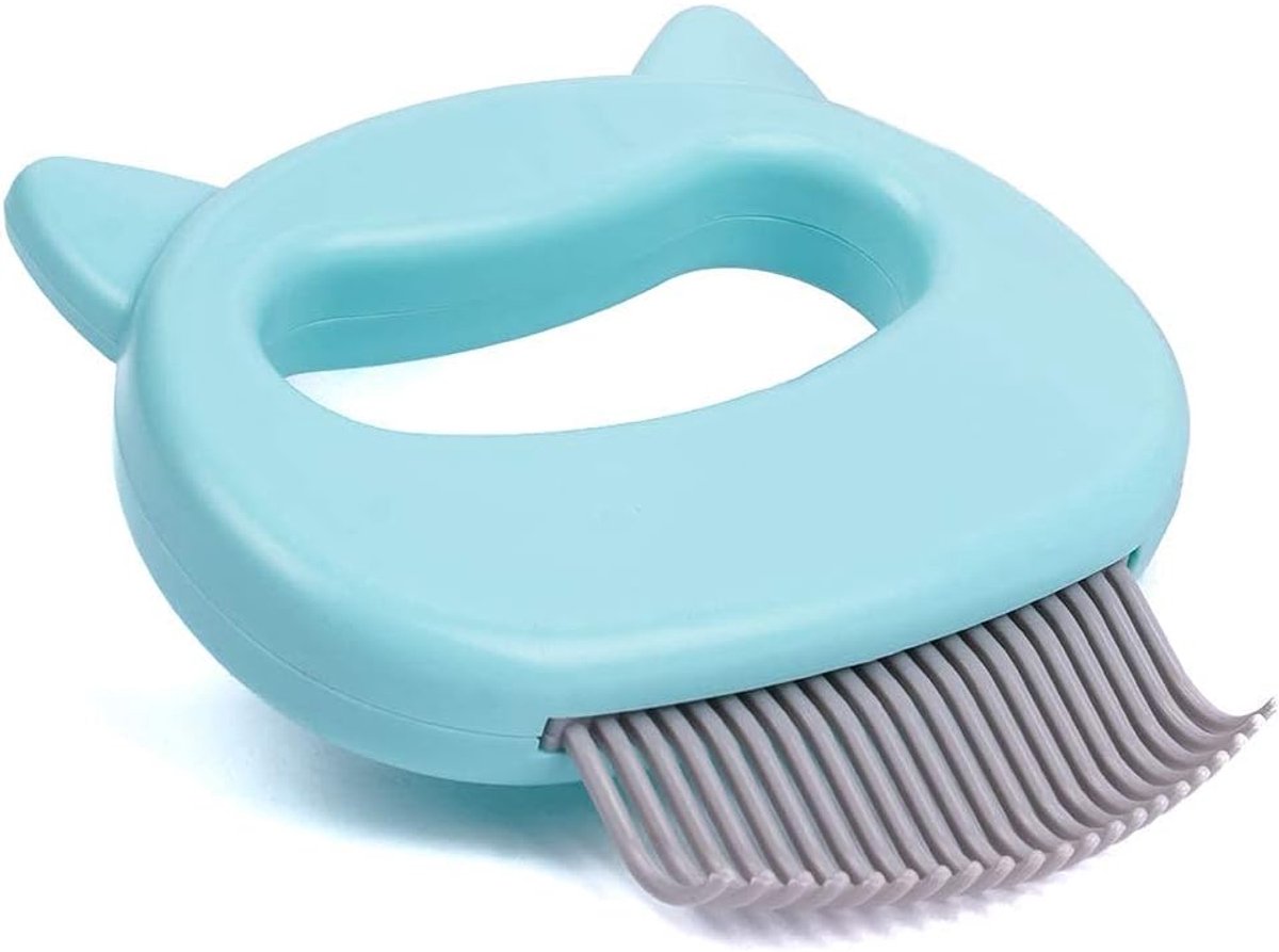 Paw De Originele Huisdier Ontharing Masseren Shell Kam Zachte Deshedding Borstel Verzorging en Afwerpen Gematteerd Bont Remover Dematting Tool voor Lang en Kort Haar Kat Hond Puppy Bunny (Mint)