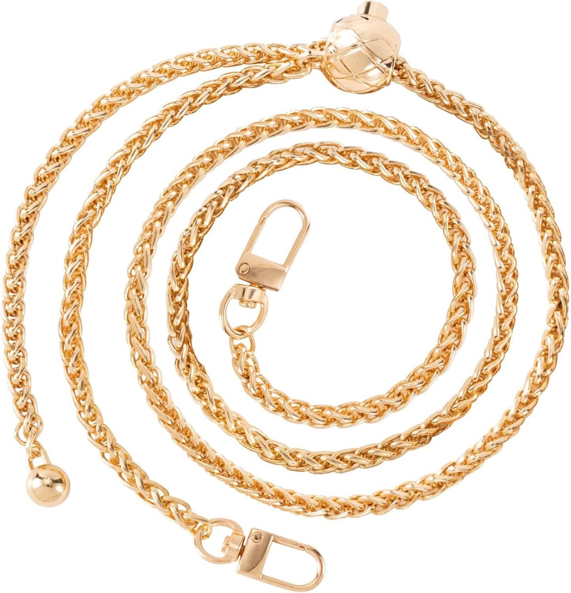 Ketting voor schoudertas, goud, metaal, 120 cm, vervangende ketting voor schoudertas, dameshandtassen