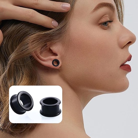 Tunnels Plugs Oor Stretchers, Zachte Siliconen Oor Tunnels Oor Stretching Kit 4/5/6/8/10/12/14/16/18/20mm Oor Plugs Expanders Piercing Sieraden voor Mannen Vrouwen — afbeelding 3