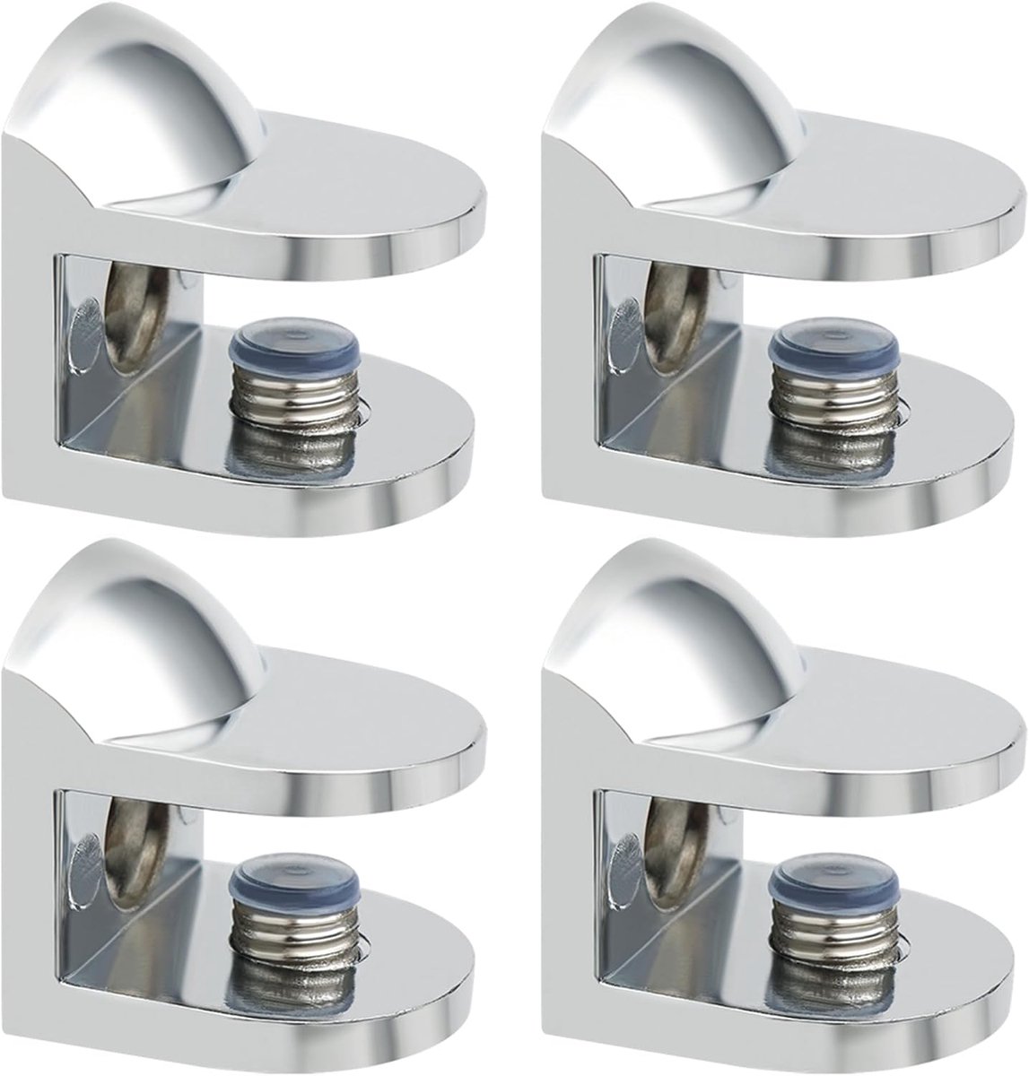 4 stuks glazen klem houder glazen klemhouder glashouder | Bevestigingsklem, scheidingswandplankklem voor glasafbeelding, aluminium Dibond, spiegelhouder en spatbescherming bevestiging