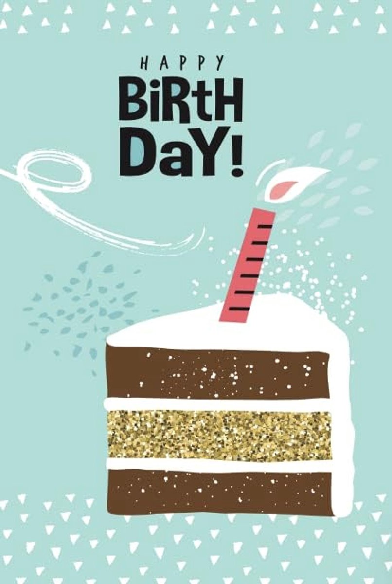 1 premium verjaardagskaart Happy Birthday, 18 x 12 cm, met witte envelop, kaart voor verjaardag, felicitatiekaart, Happy Birthday-kaarten