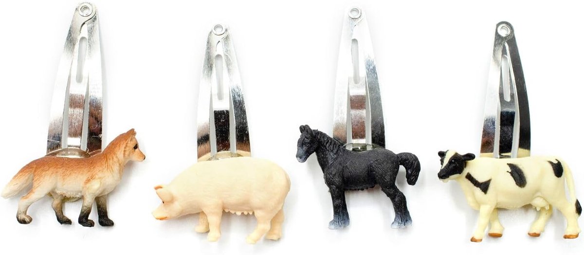 Haarspelden boerderij varken paard veulen koe vos haarspeld - handgemaakte modesieraad I haarclips haarclips haarclips