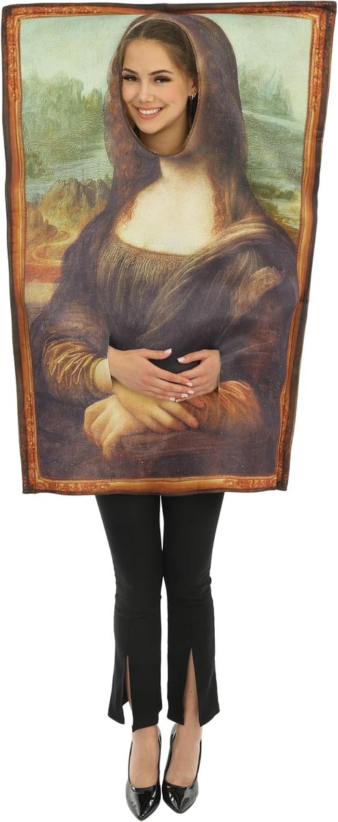 CLOWN - Humoristisch kostuum voor volwassenen - uniseks - doelkostuum - schoenkostuum - Mona Lisa - tuniek - voor carnaval, feesten, Halloween, één maat