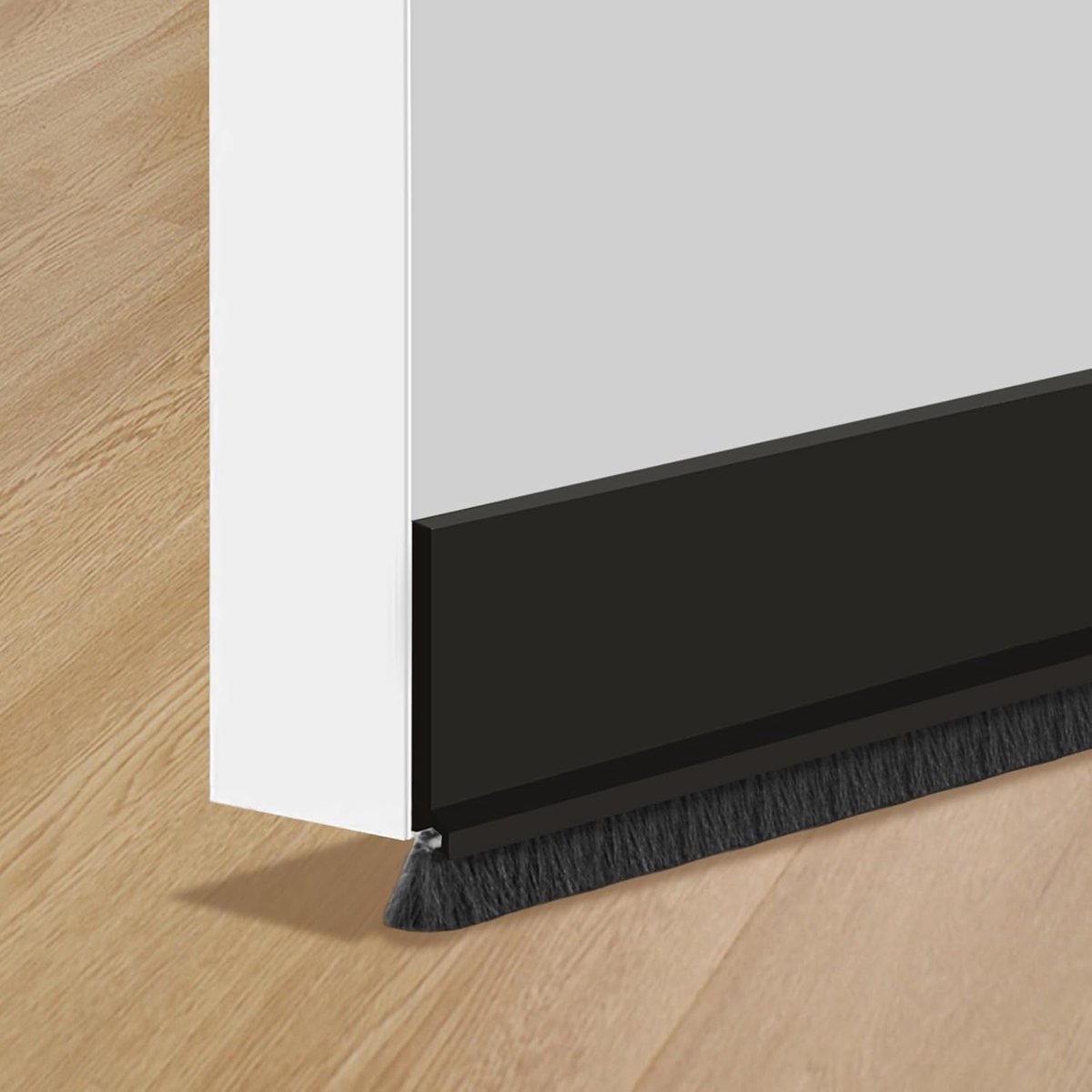 2 stuks deurbezems, borstelafdichting, zelfklevend, deurafdichting, zwart, deurborstelafdichting met borstel, borstelafdichting, deur, borstelstrip, deurafdichting, op maat te snijden, 100 cm x 5,2 cm