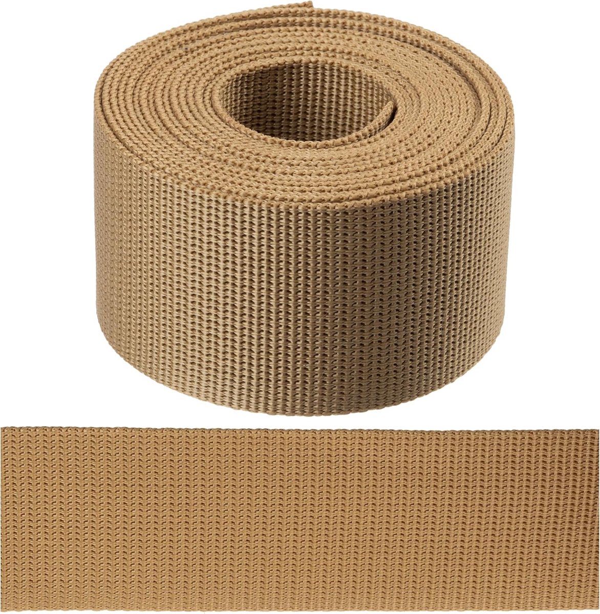- Polyamide band, kleur beige, 3 meter | breedte 50 mm | voor naaien, bevestigen, klussen, DIY
