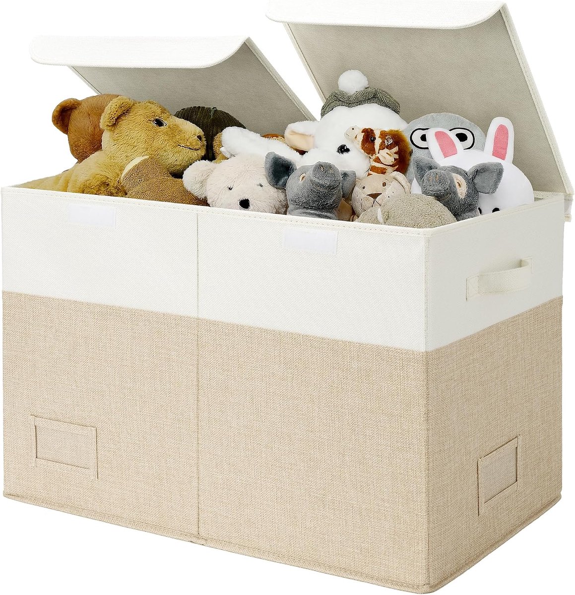 SAYS Grote Speelgoeddoos, 1 Pak Stoffen Speelgoedkist met Deksel, Kinderspeelgoedkist met Deksel, Opbergdoos voor Speelgoed Opbergen en Organiseren, Toy Storage Box - Kaki