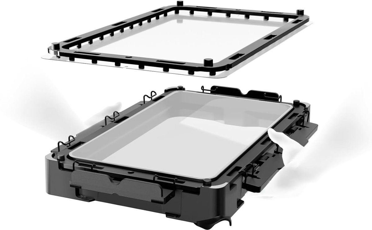 Systems Hoopat X4 harsreservoir met snelsluiting voor ELEGOO Saturn 4/Saturn 4 Ultra 3D Printers, alles-in-één metalen harsvat met 3 stuks voorgeplaatste PFA beschermfolie | Wax tank with 4 pre-drilled PFA films for ELEGOO Saturn 4/Saturn 4 Ultra