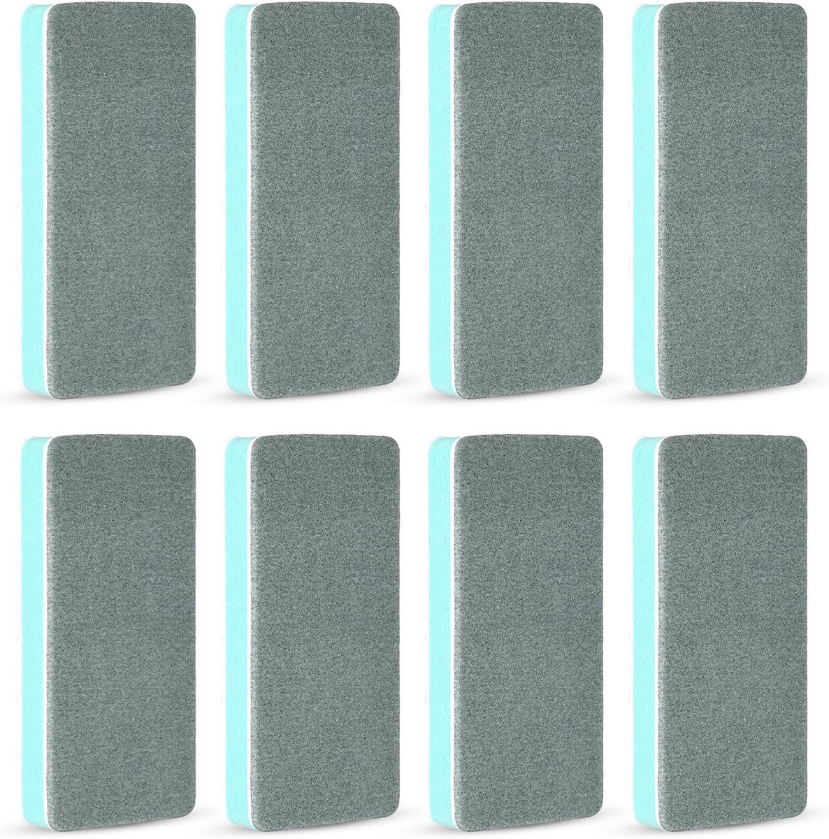 8st Dubbelzijdig Aquarium Reinigingsborstel, EVA Aquarium Spons Borstel Schrobber Reiniger Visbak Schoonmaak Gereedschap voor Vissenkom Glas & Huishoudelijke Keuken (Blauw en Wit)