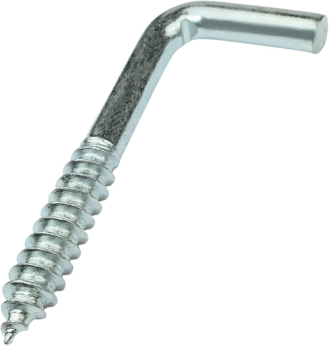 - C58015 - Set met 25 schroeven in L-vorm Ø 5 x 41 mm - Haak met zelftappende schroef - van verzinkt staal - Kleur zilver